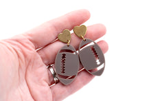 Load image into Gallery viewer, Football Dangle Earrings