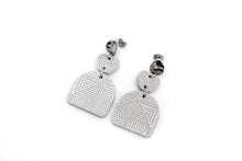 Load image into Gallery viewer, Tan Tribal Print Dangles