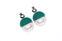 Load image into Gallery viewer, Green Geometric Boho Earrings
