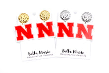 Load image into Gallery viewer, Nebraska Huskers N Dangle Earrings