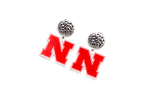 Load image into Gallery viewer, Nebraska Huskers N Dangle Earrings