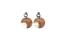Load image into Gallery viewer, Round Wood Earrings