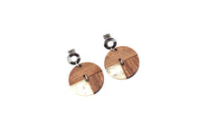 Load image into Gallery viewer, Round Wood Earrings