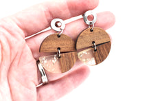 Load image into Gallery viewer, Round Wood Earrings
