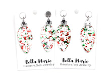 Load image into Gallery viewer, Red and Green Christmas Light Earrings