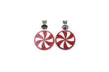 Load image into Gallery viewer, Red Peppermint Candy Earrings