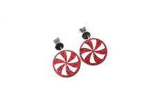 Load image into Gallery viewer, Red Peppermint Candy Earrings