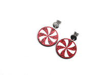 Load image into Gallery viewer, Red Peppermint Candy Earrings