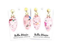 Load image into Gallery viewer, Pink Christmas Light Earrings