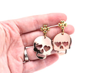 Load image into Gallery viewer, Rose Gold Skull Earrings