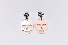 Load image into Gallery viewer, Rose Gold Skull Earrings