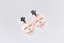 Load image into Gallery viewer, Rose Gold Skull Earrings