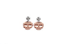 Load image into Gallery viewer, Rose Gold Skull Earrings