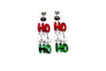 Load image into Gallery viewer, Red & Green Ho Ho Ho Earrings