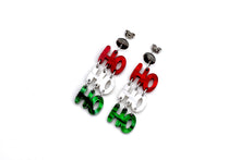 Load image into Gallery viewer, Red & Green Ho Ho Ho Earrings