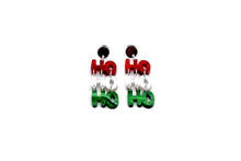 Load image into Gallery viewer, Red & Green Ho Ho Ho Earrings