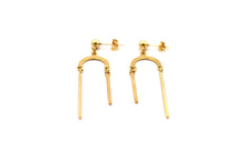 Load image into Gallery viewer, Asymmetrical Earrings, Asymmetrical Dangle Earrings, Asymmetrical Jewelry, Bar Earrings, Modern Earrings, Simple Dangles, Unique Earrings