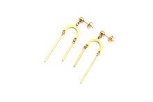 Load image into Gallery viewer, Asymmetrical Earrings, Asymmetrical Dangle Earrings, Asymmetrical Jewelry, Bar Earrings, Modern Earrings, Simple Dangles, Unique Earrings