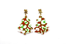 Load image into Gallery viewer, Christmas Tree Dangle Earrings