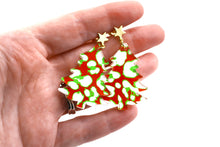 Load image into Gallery viewer, Christmas Tree Dangle Earrings