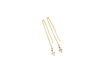 Load image into Gallery viewer, Gold Cross Threader Earrings