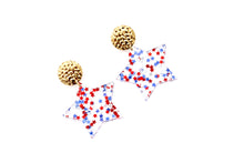 Load image into Gallery viewer, Independence Day Earrings, Star Earrings,