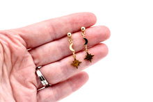 Load image into Gallery viewer, Dainty Star & Moon Dangles