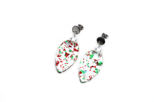 Load image into Gallery viewer, Red and Green Christmas Light Earrings