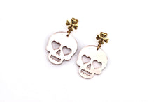 Load image into Gallery viewer, Rose Gold Skull Earrings