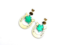 Load image into Gallery viewer, Clover Horseshoe Earrings
