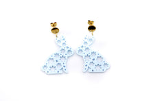 Load image into Gallery viewer, Blue Floral Bunny Earrings