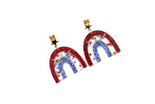 Load image into Gallery viewer, Patriotic Rainbow Earrings