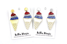 Load image into Gallery viewer, Patriotic Ice Cream Earrings