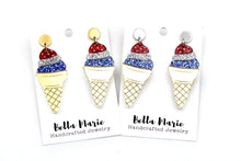 Load image into Gallery viewer, Patriotic Ice Cream Earrings