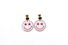 Load image into Gallery viewer, Patriotic Smiley Face Earrings