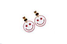 Load image into Gallery viewer, Patriotic Smiley Face Earrings