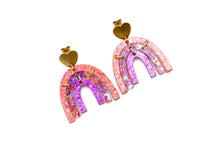Load image into Gallery viewer, Glittery Rainbow Earrings