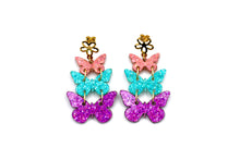 Load image into Gallery viewer, Glitter Butterfly Earrings