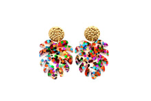 Load image into Gallery viewer, Glitter Monstera Earrings