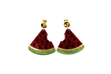 Load image into Gallery viewer, Glitter Watermelon Earrings