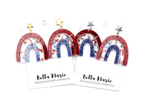 Load image into Gallery viewer, Patriotic Rainbow Earrings