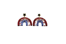 Load image into Gallery viewer, Patriotic Rainbow Earrings