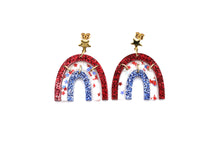 Load image into Gallery viewer, Patriotic Rainbow Earrings