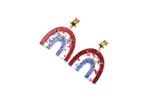 Load image into Gallery viewer, Patriotic Rainbow Earrings