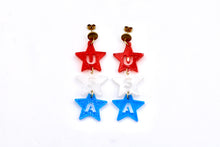 Load image into Gallery viewer, USA Star Earrings