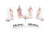 Load image into Gallery viewer, Rose Gold Cowgirl Boot Earrings