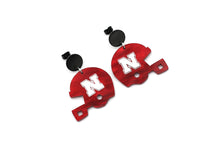Load image into Gallery viewer, Huskers Football Helmet Earrings