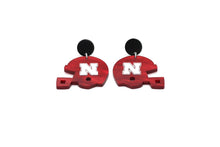 Load image into Gallery viewer, Huskers Football Helmet Earrings