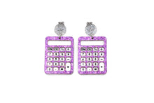 Load image into Gallery viewer, Purple Glitter Calculator Earrings