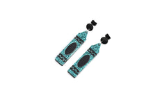 Load image into Gallery viewer, Turquoise Glitter Crayon Earrings